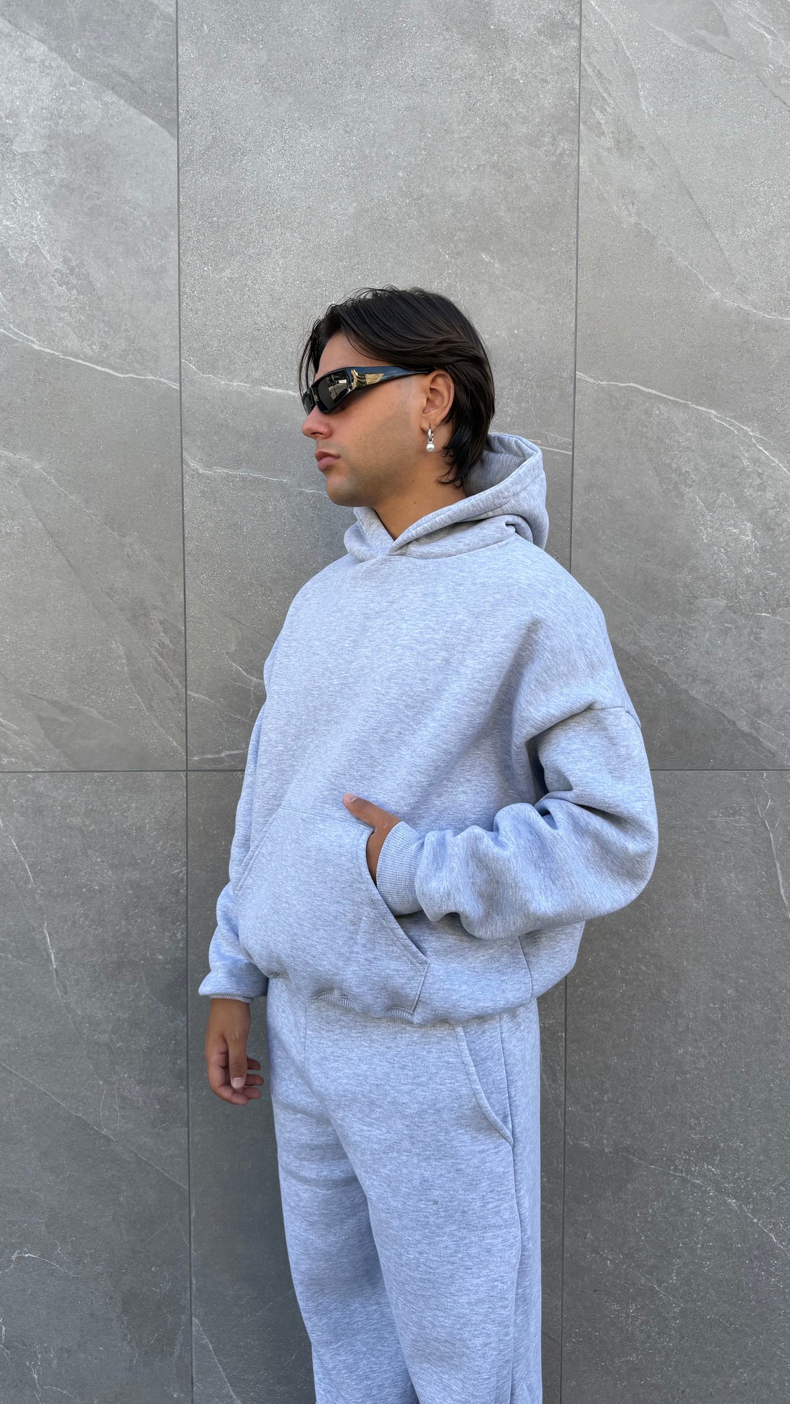 Felpa cappuccio crop