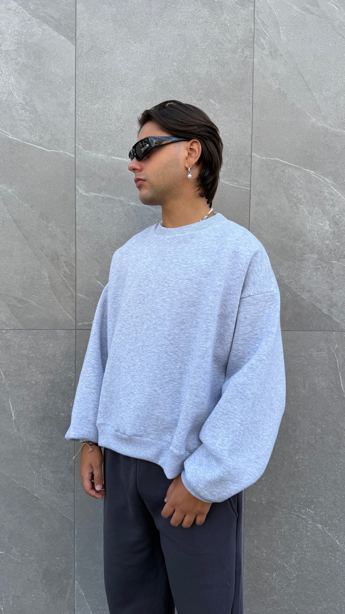 Felpa girocollo crop