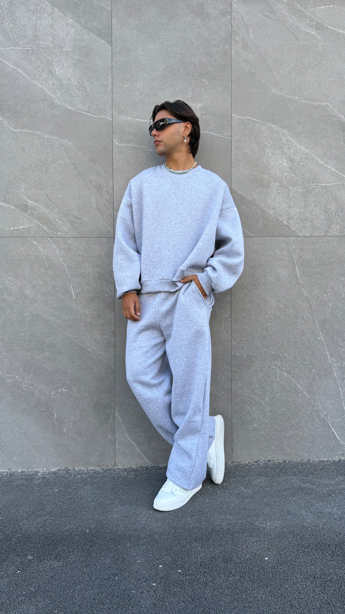 Felpa girocollo crop