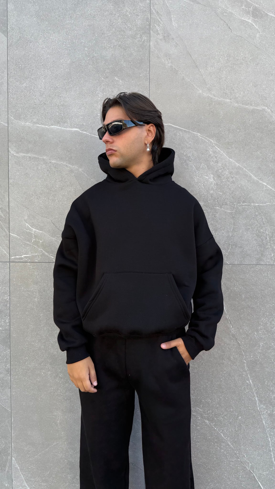 Felpa cappuccio crop