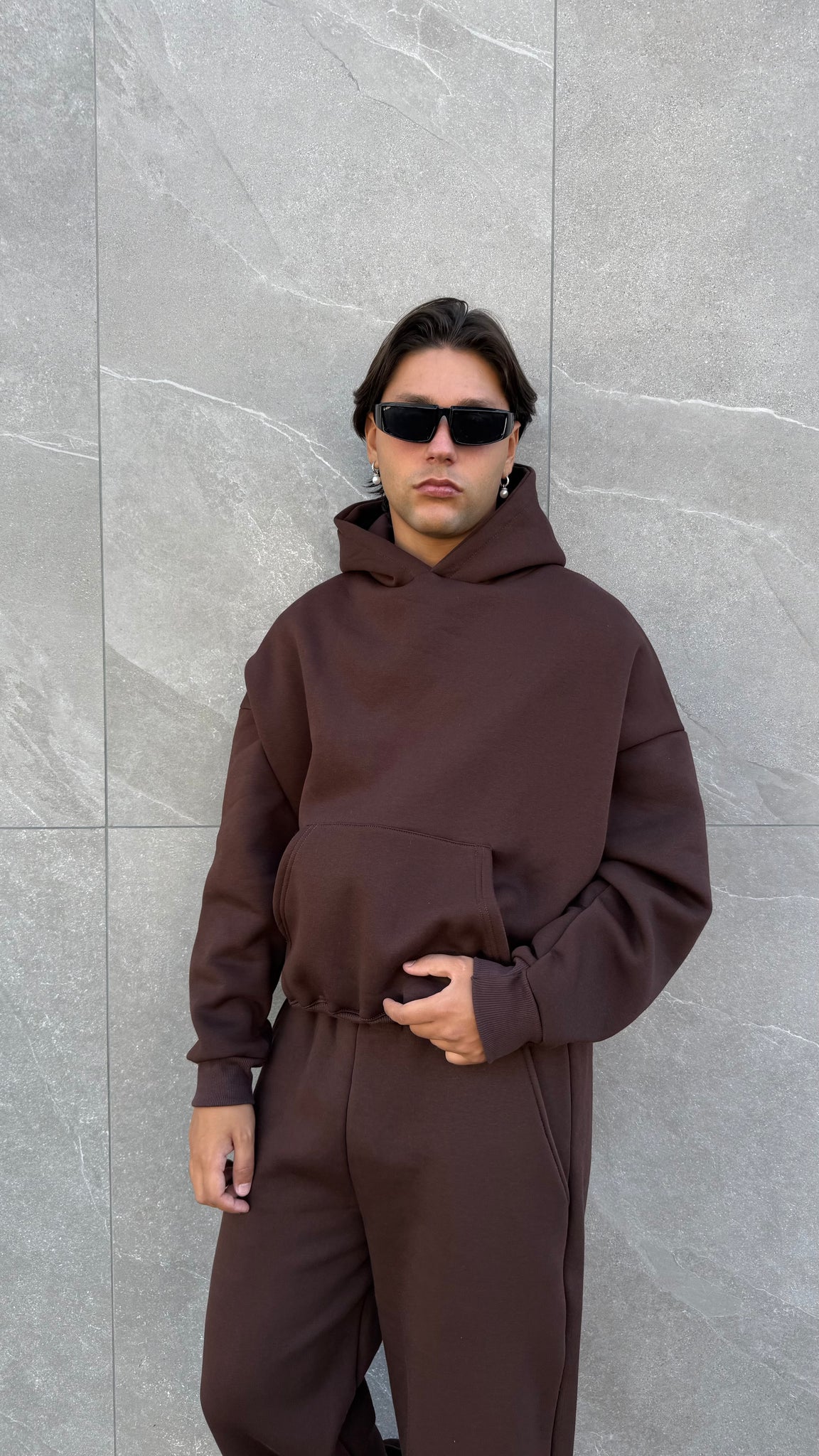 Felpa cappuccio crop