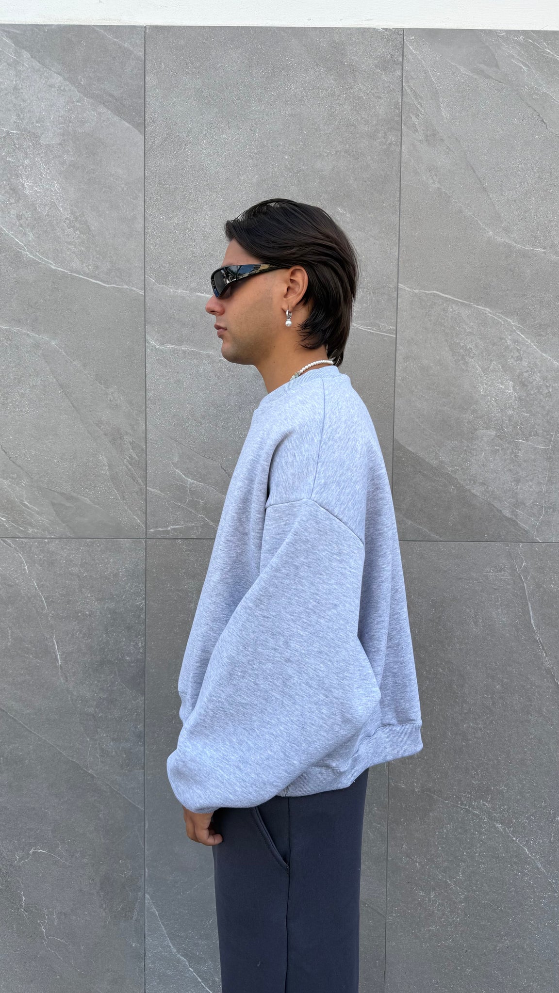 Felpa girocollo crop