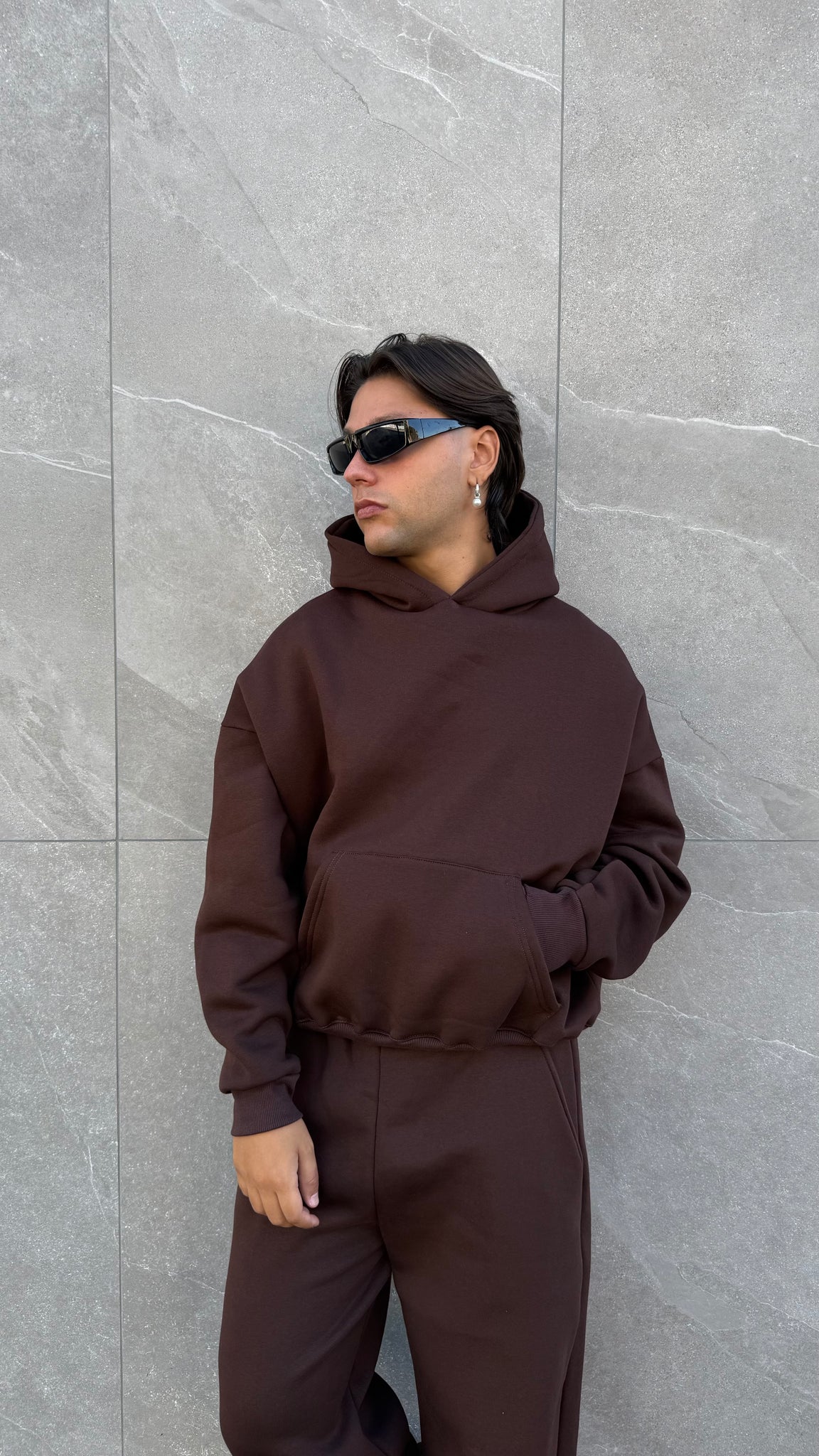 Felpa cappuccio crop