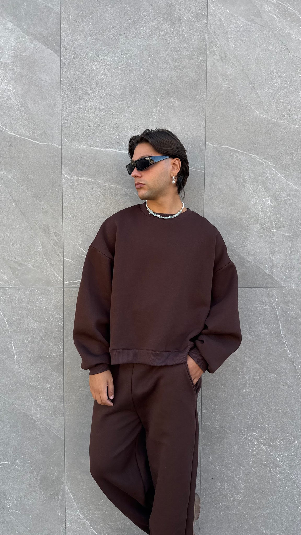 Felpa girocollo crop