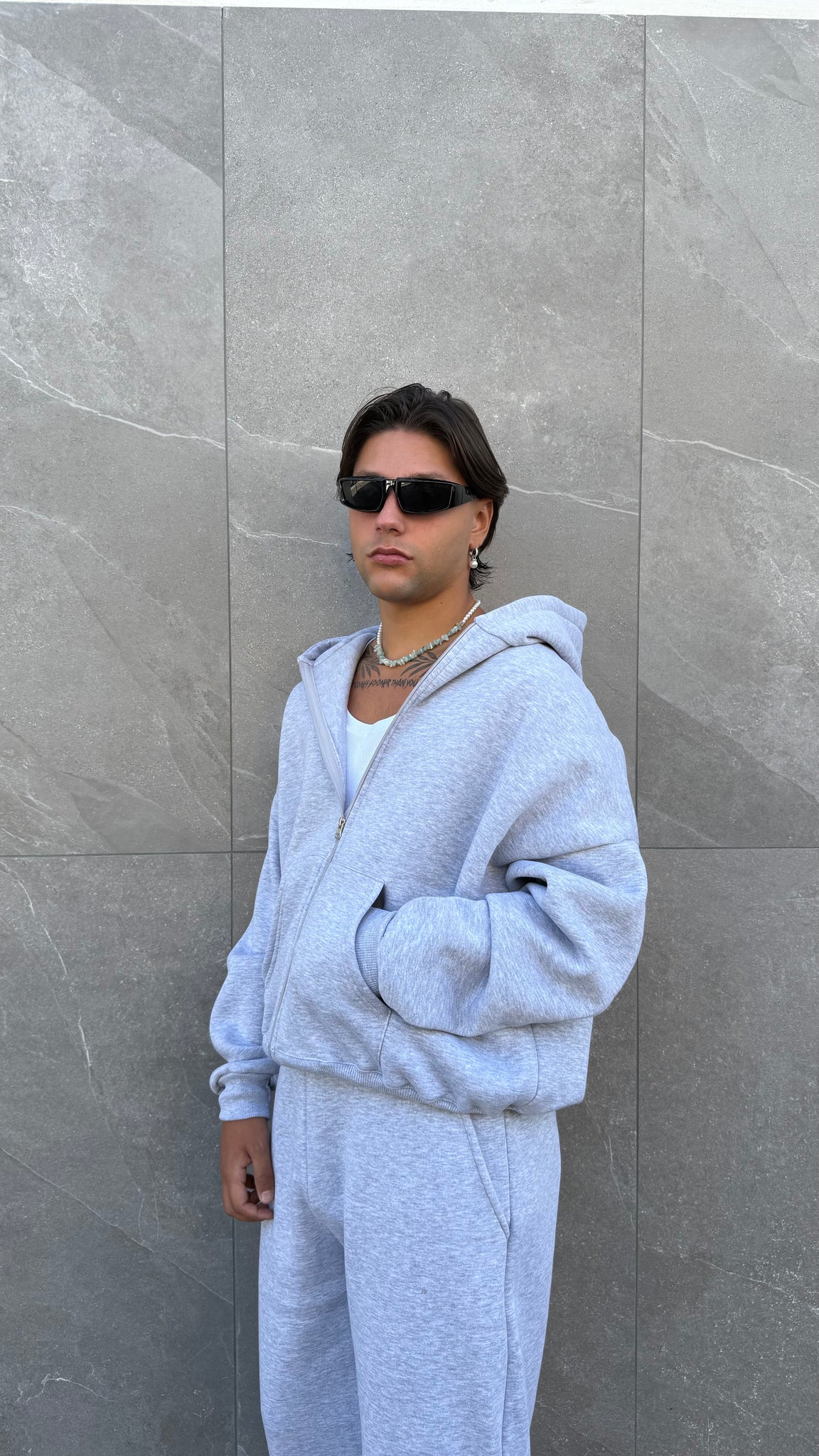 Felpa zip crop