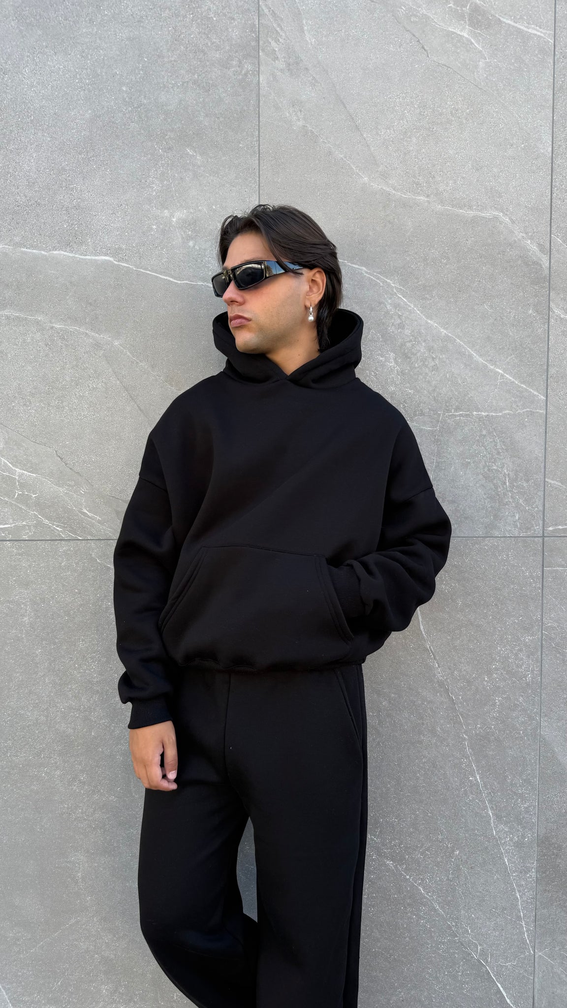 Felpa cappuccio crop