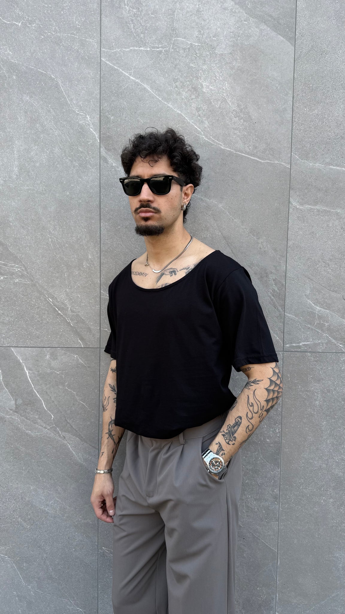 T-shirt collo canotta
