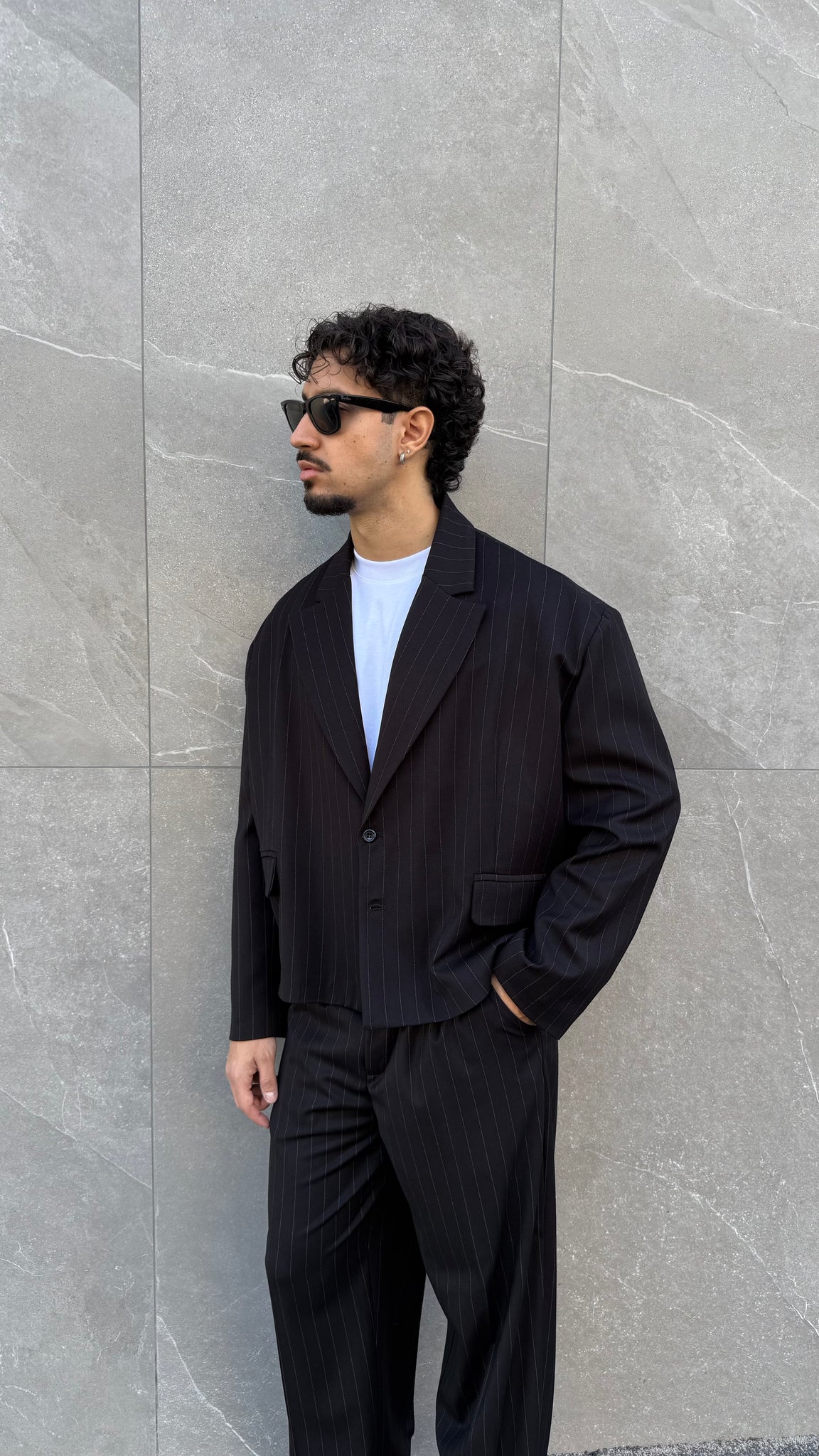 Abito Santiago crop gessato