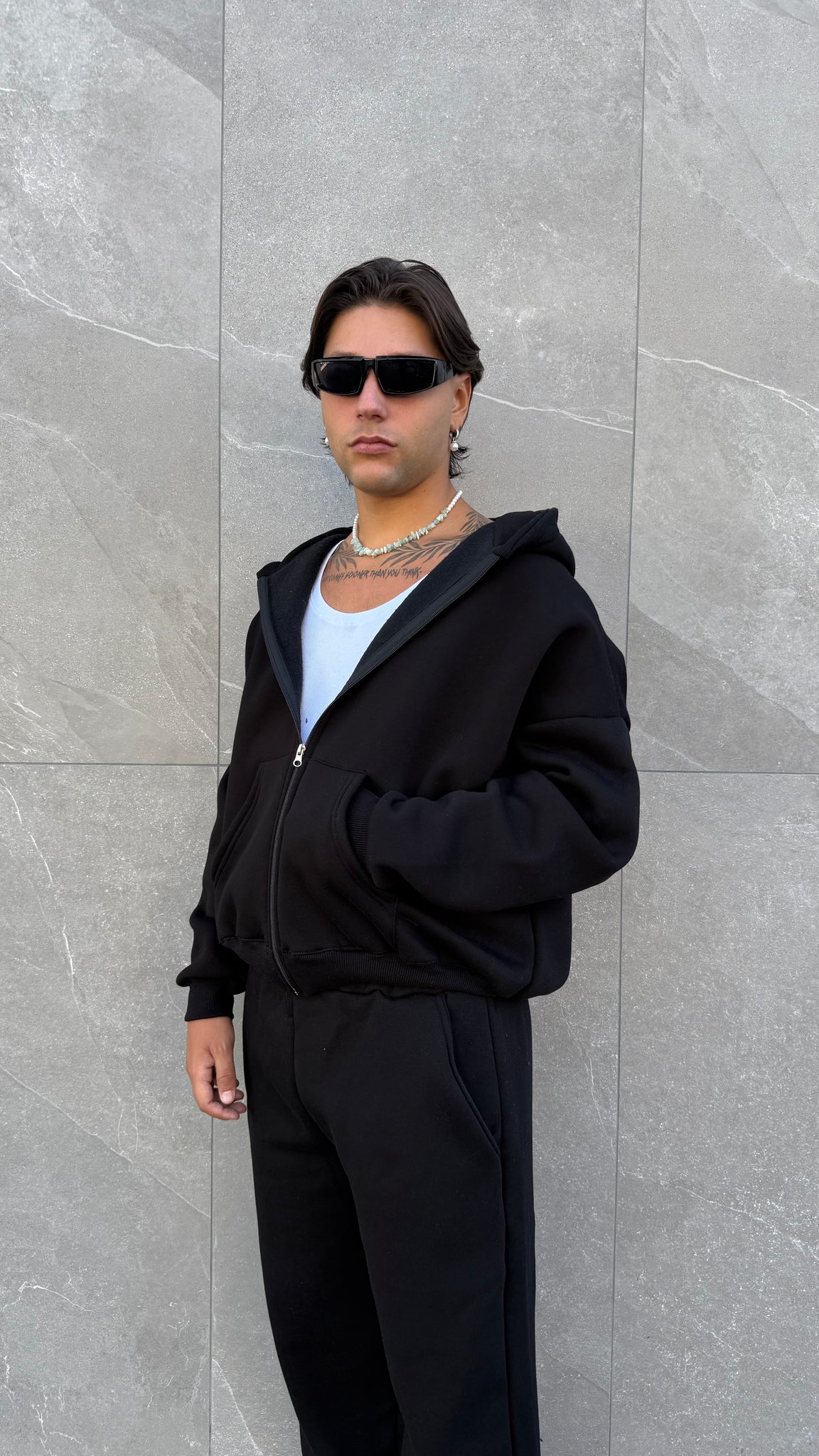 Felpa zip crop