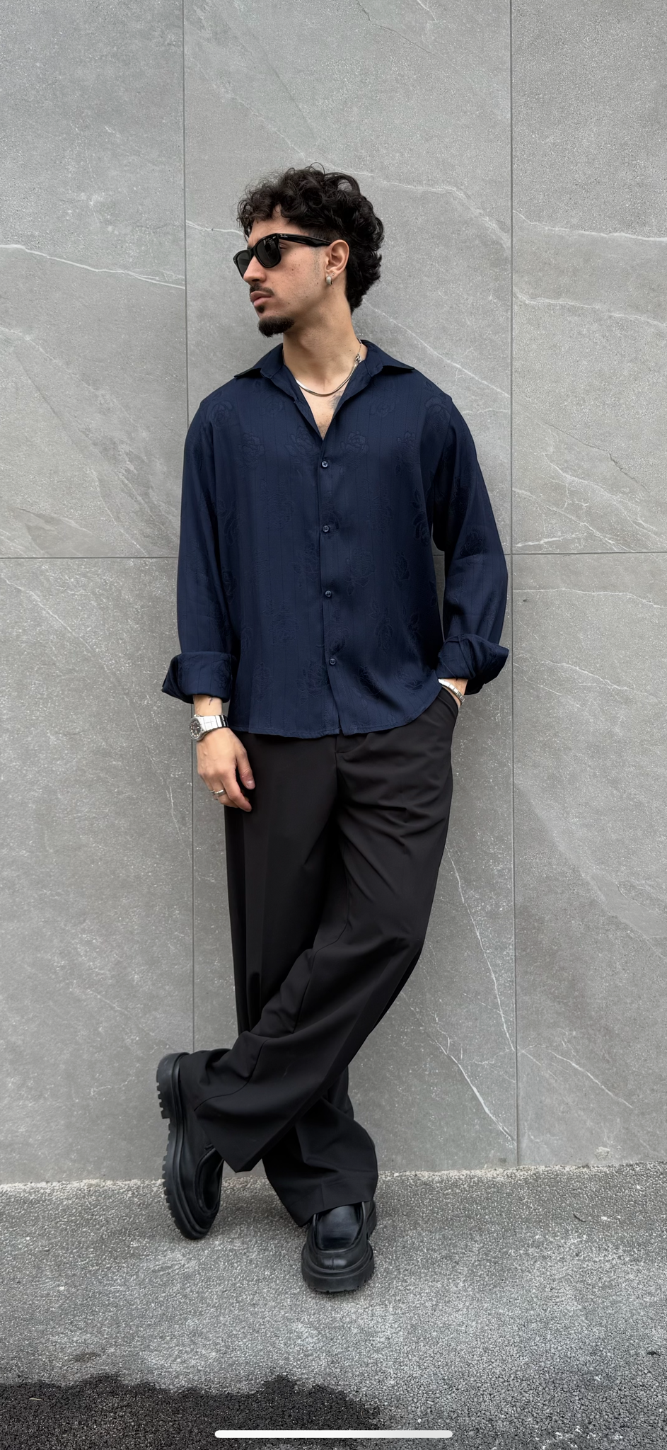 Camicia in jacquard