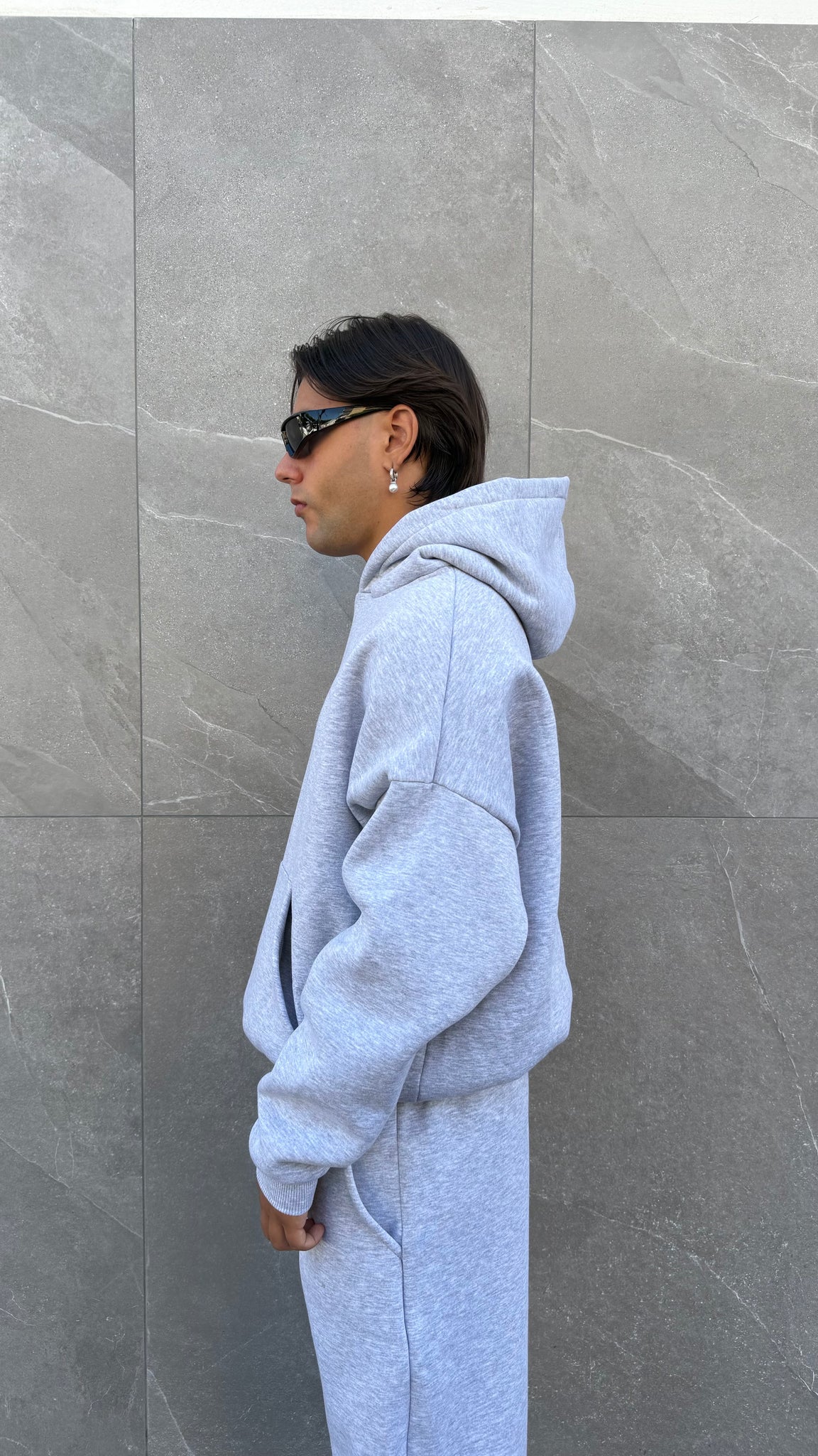 Felpa cappuccio crop