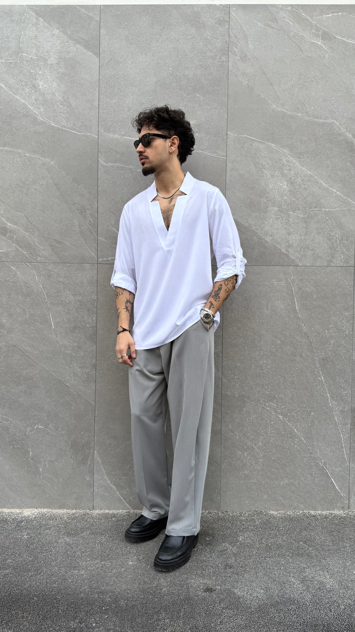 Camicia in viscosa simmetrica