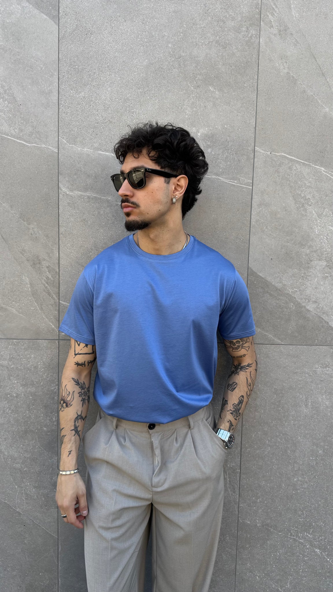 T Shirt in filo di Scozia