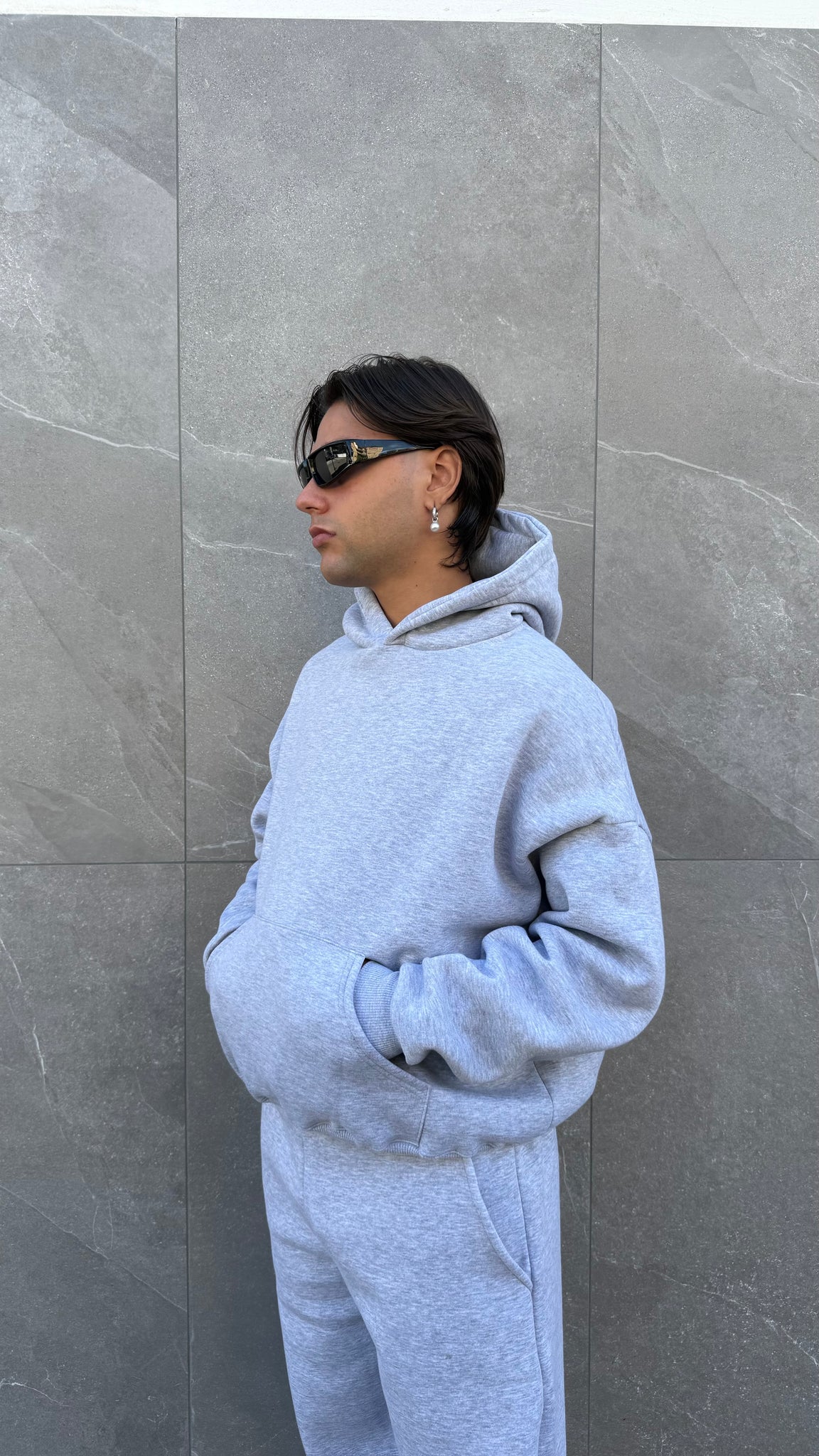 Felpa cappuccio crop