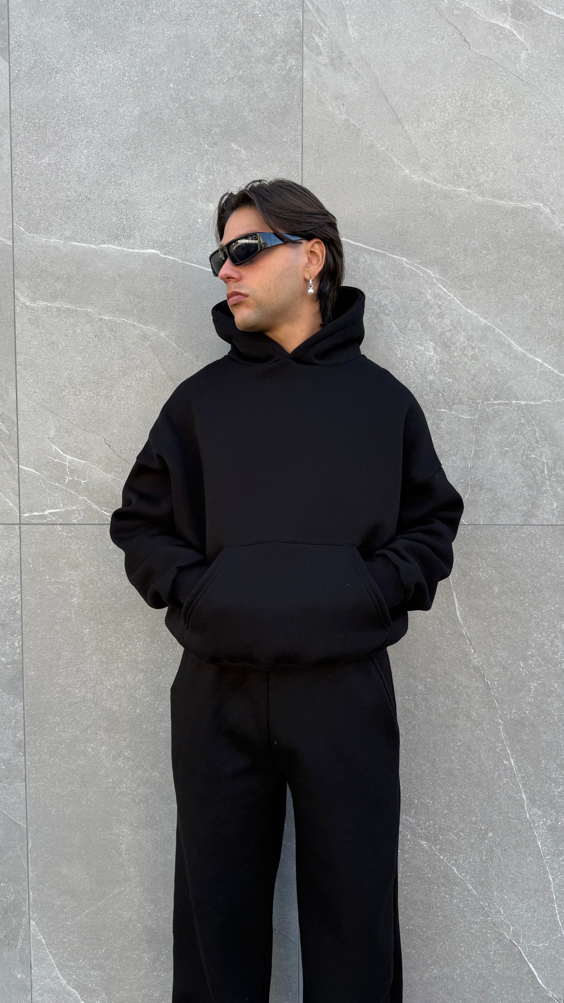 Felpa cappuccio crop