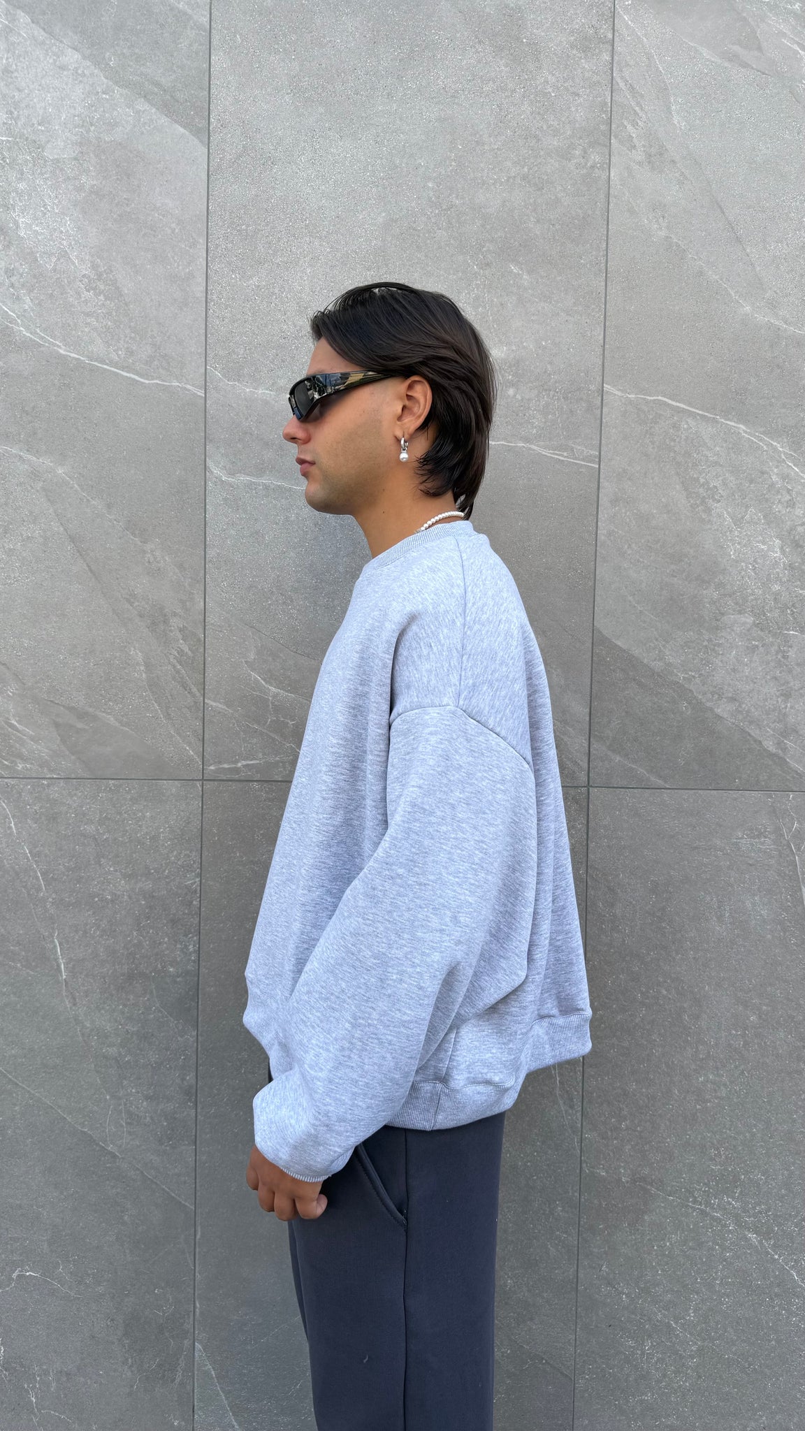 Felpa girocollo crop