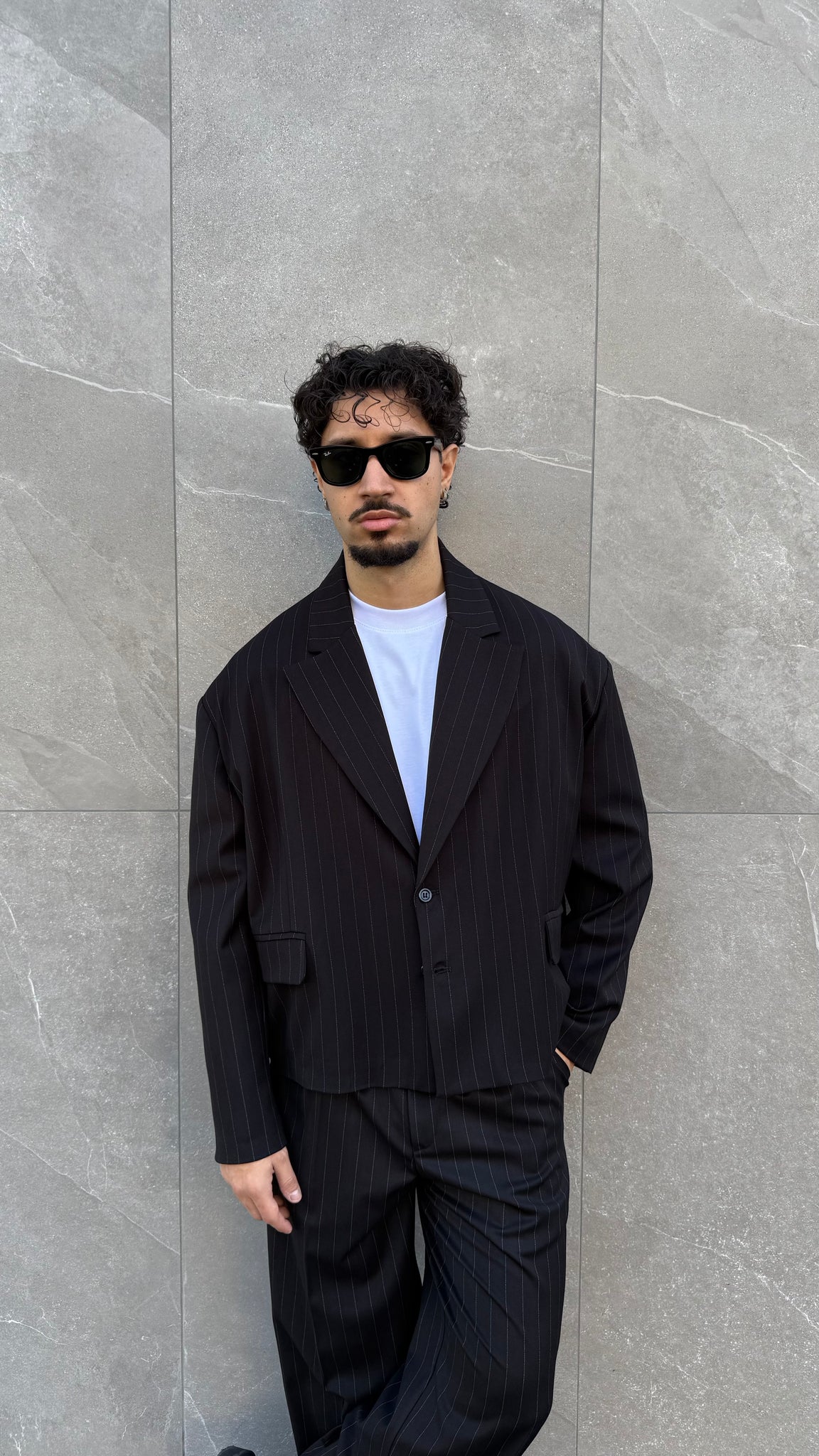 Abito Santiago crop gessato