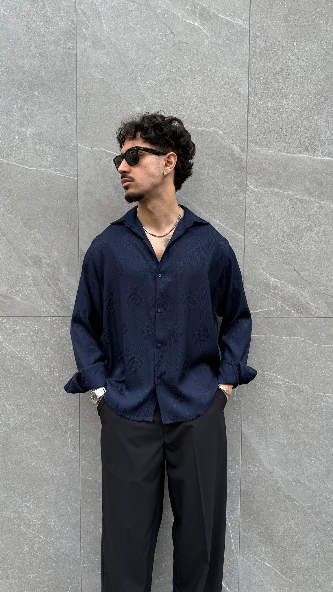 Camicia in jacquard