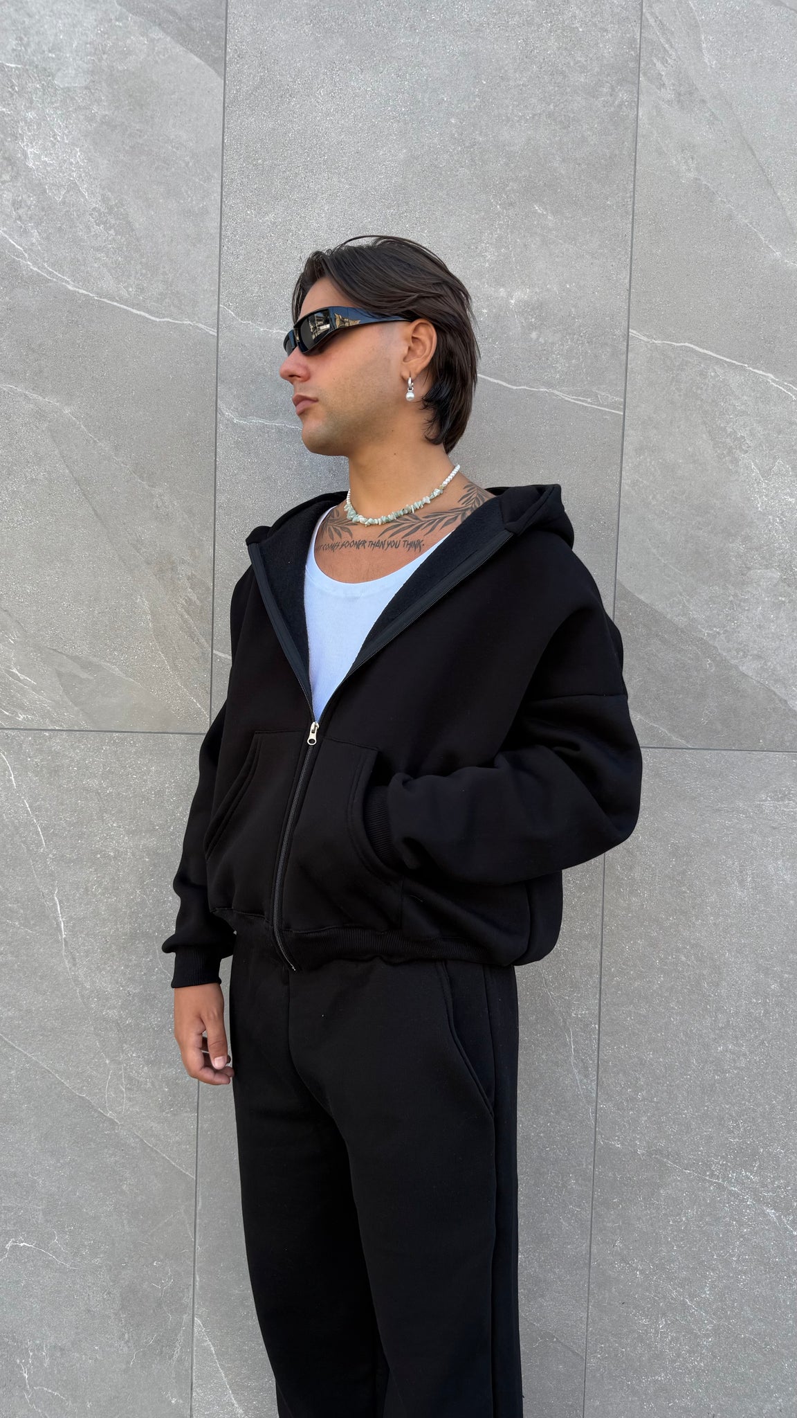 Felpa zip crop
