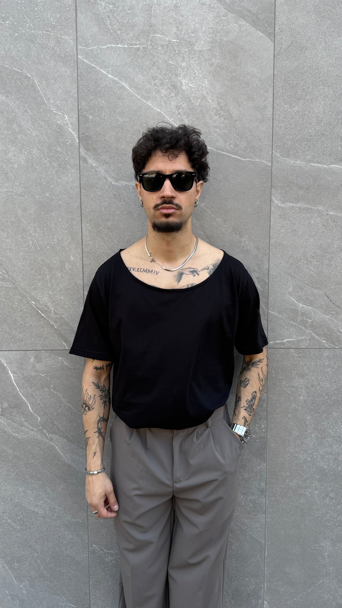 T-shirt collo canotta