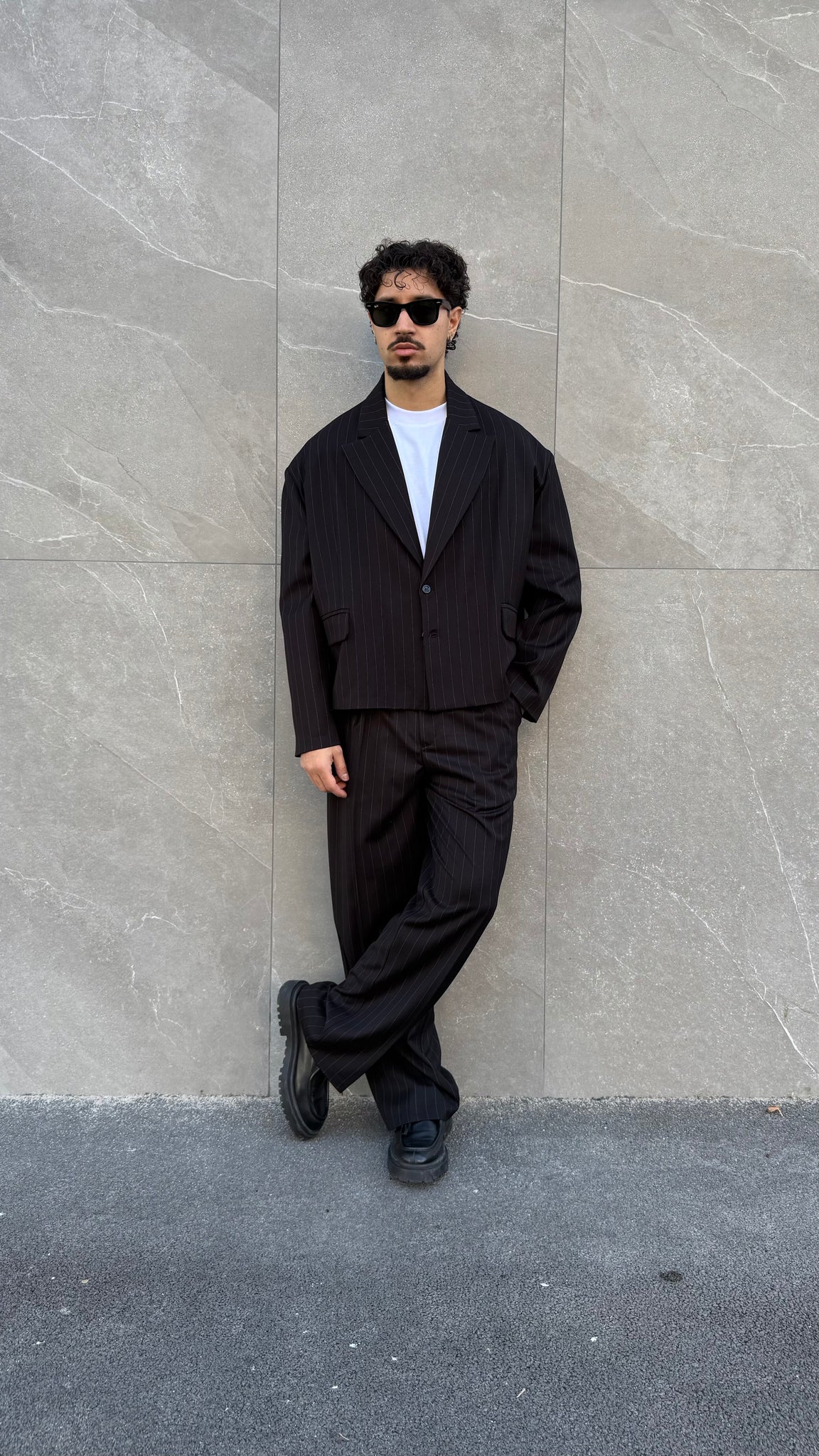 Abito Santiago crop gessato