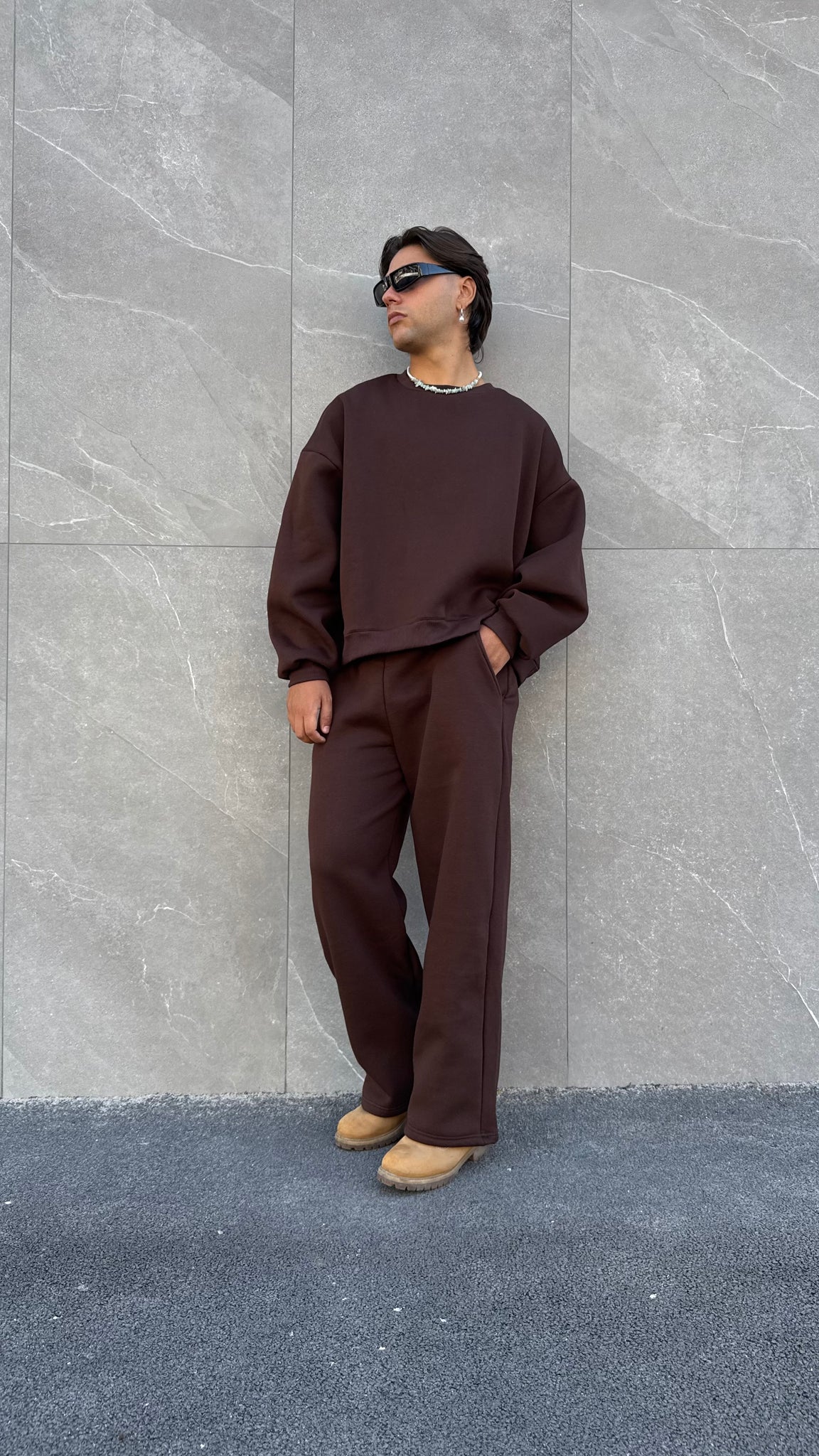 Felpa girocollo crop