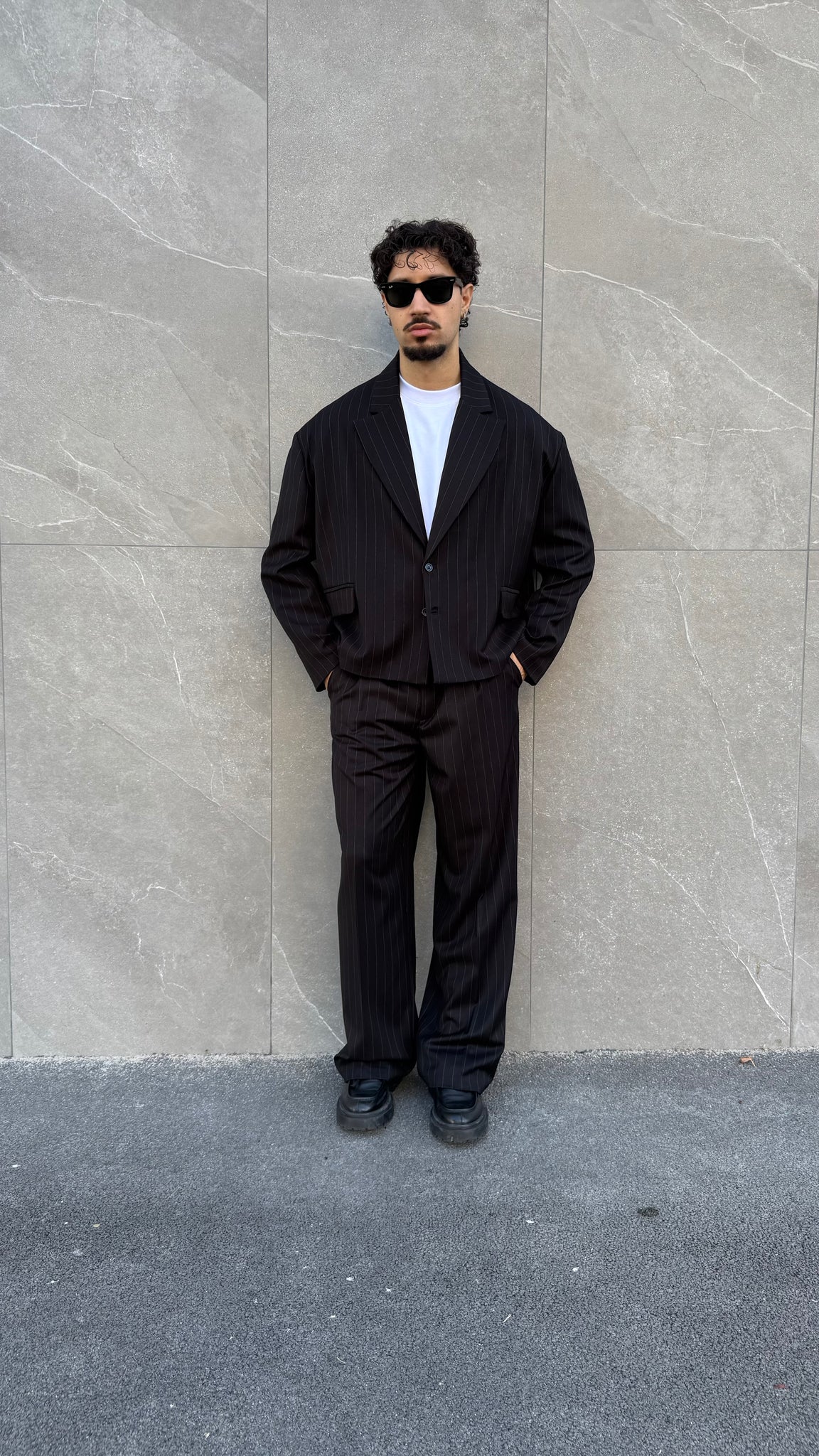 Abito Santiago crop gessato