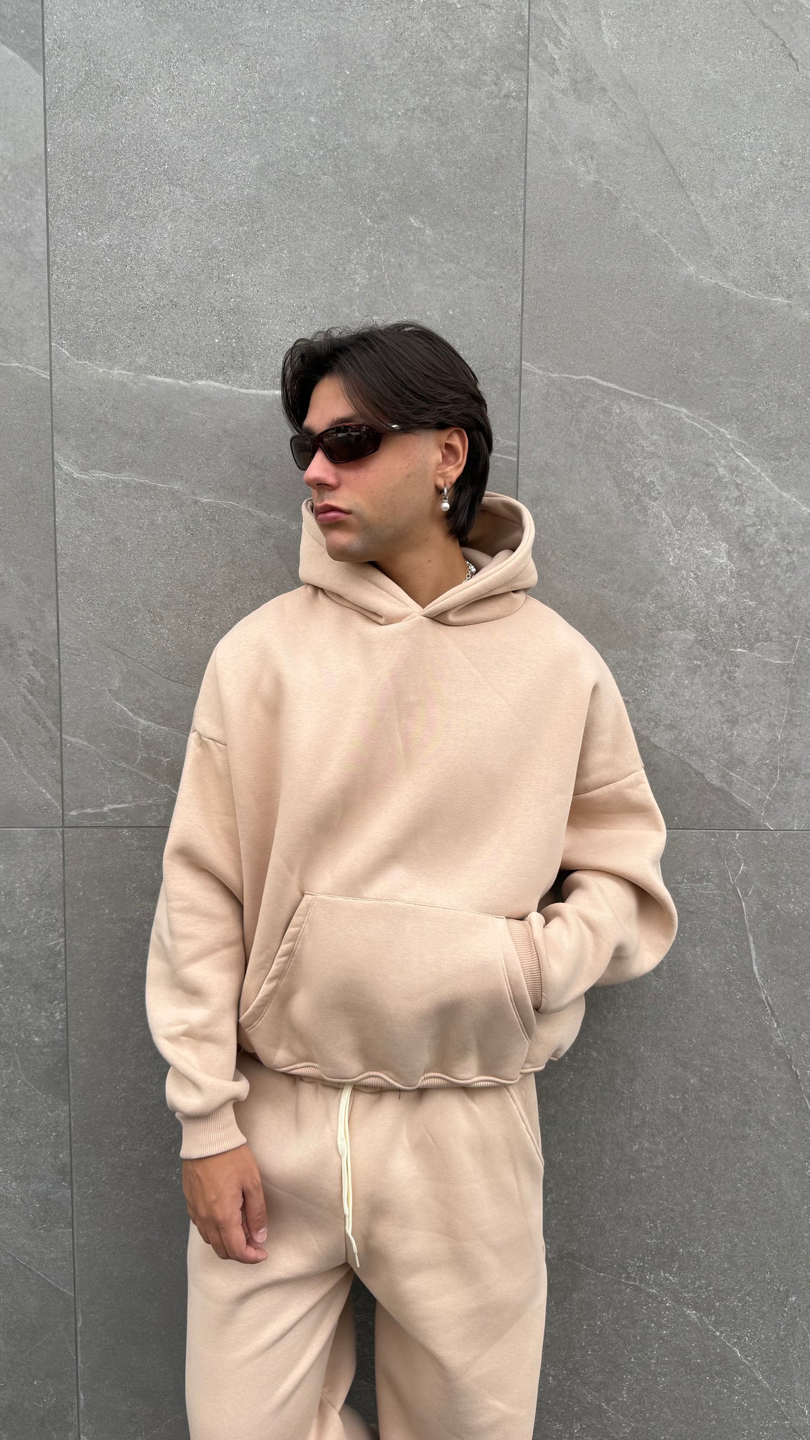 Felpa cappuccio crop