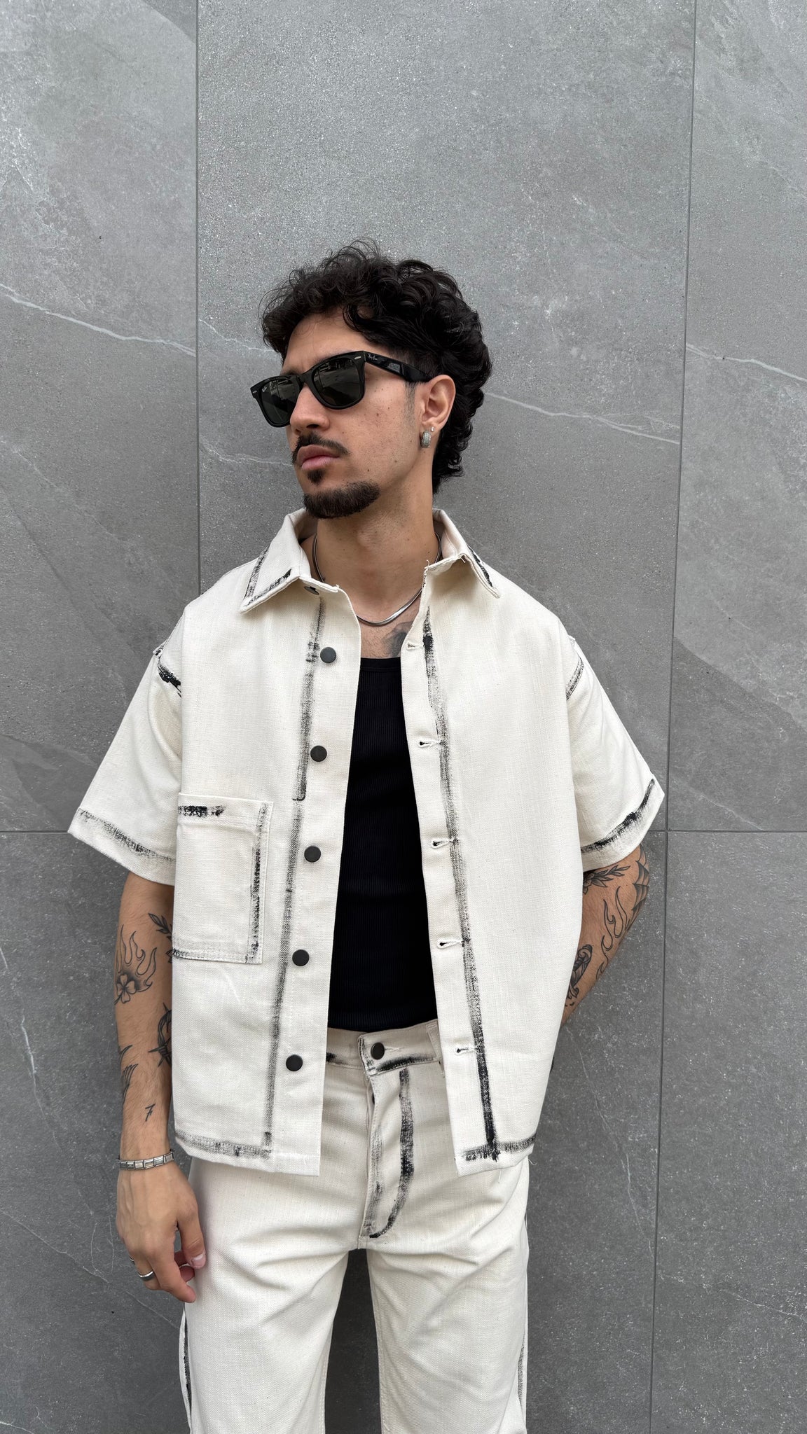 Camicia spalmata luxury stained