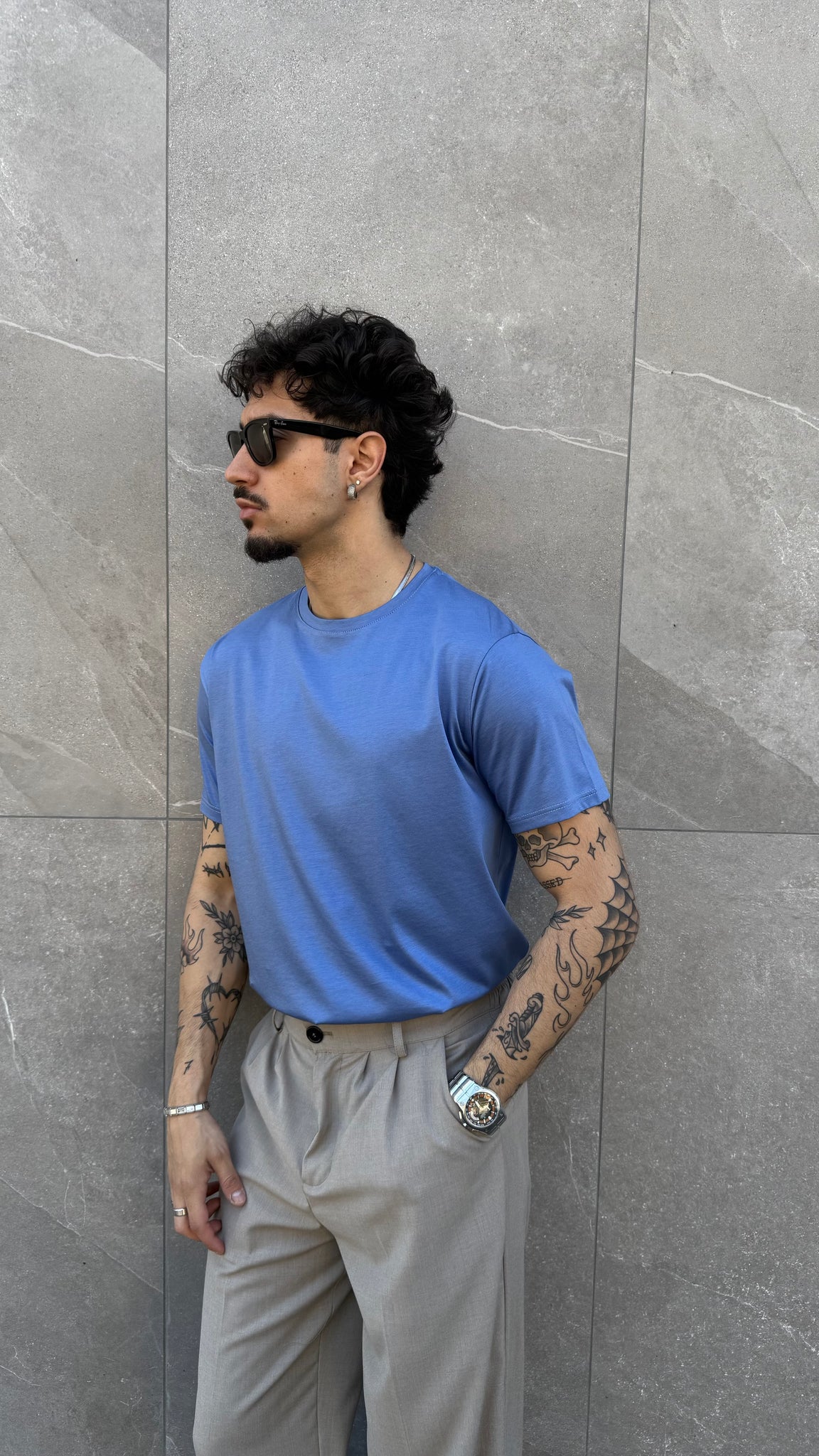 T Shirt in filo di Scozia