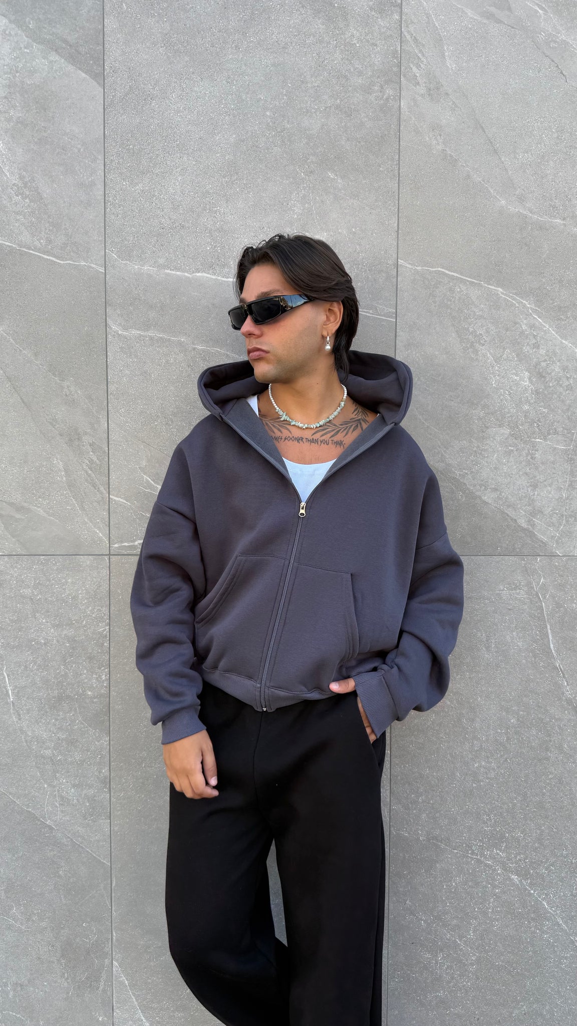 Felpa zip crop