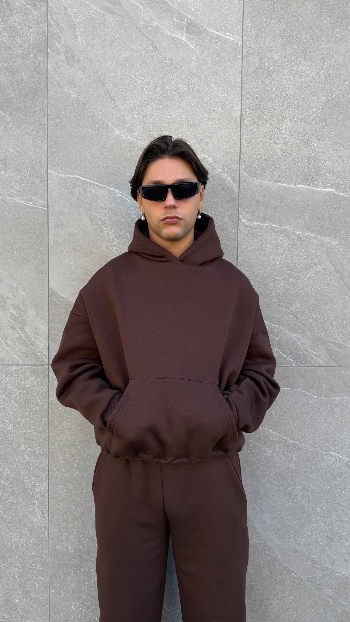 Felpa cappuccio crop