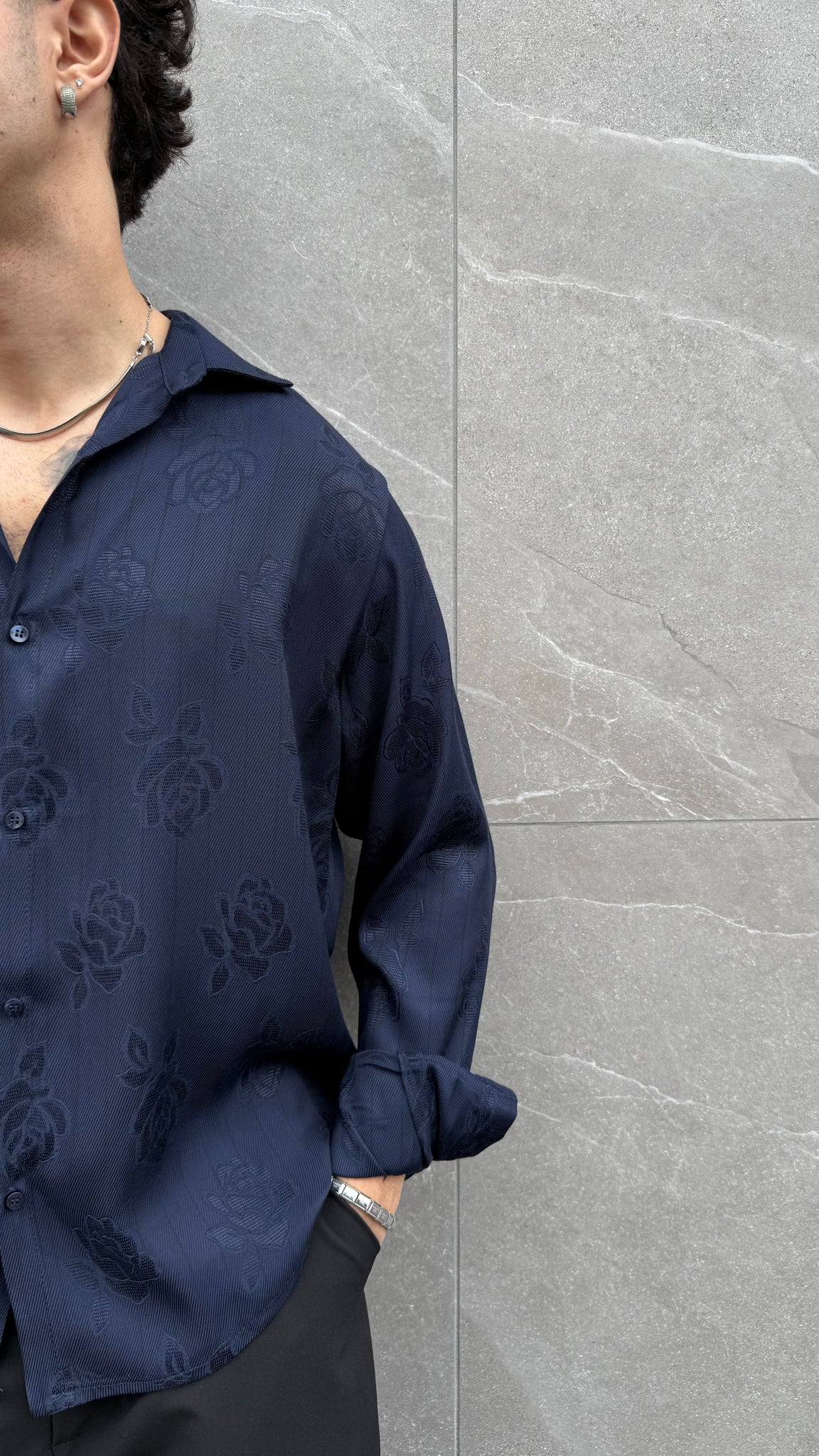 Camicia in jacquard