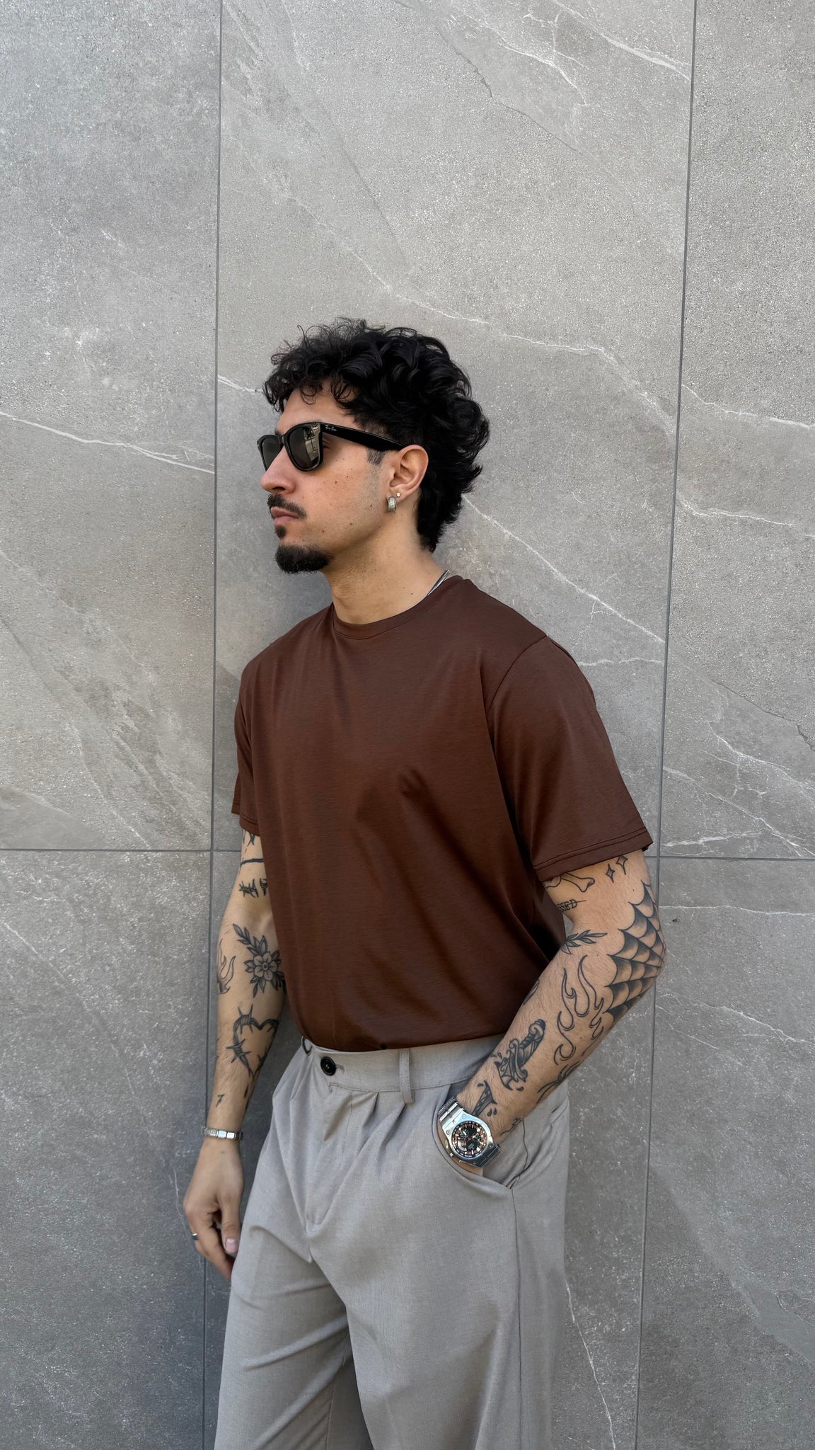 T Shirt in filo di Scozia