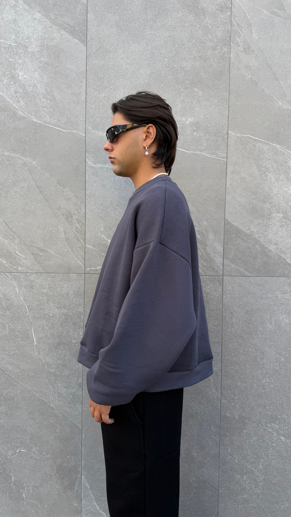 Felpa girocollo crop