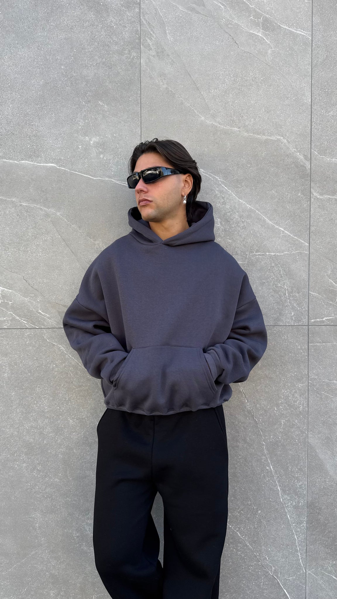 Felpa cappuccio crop