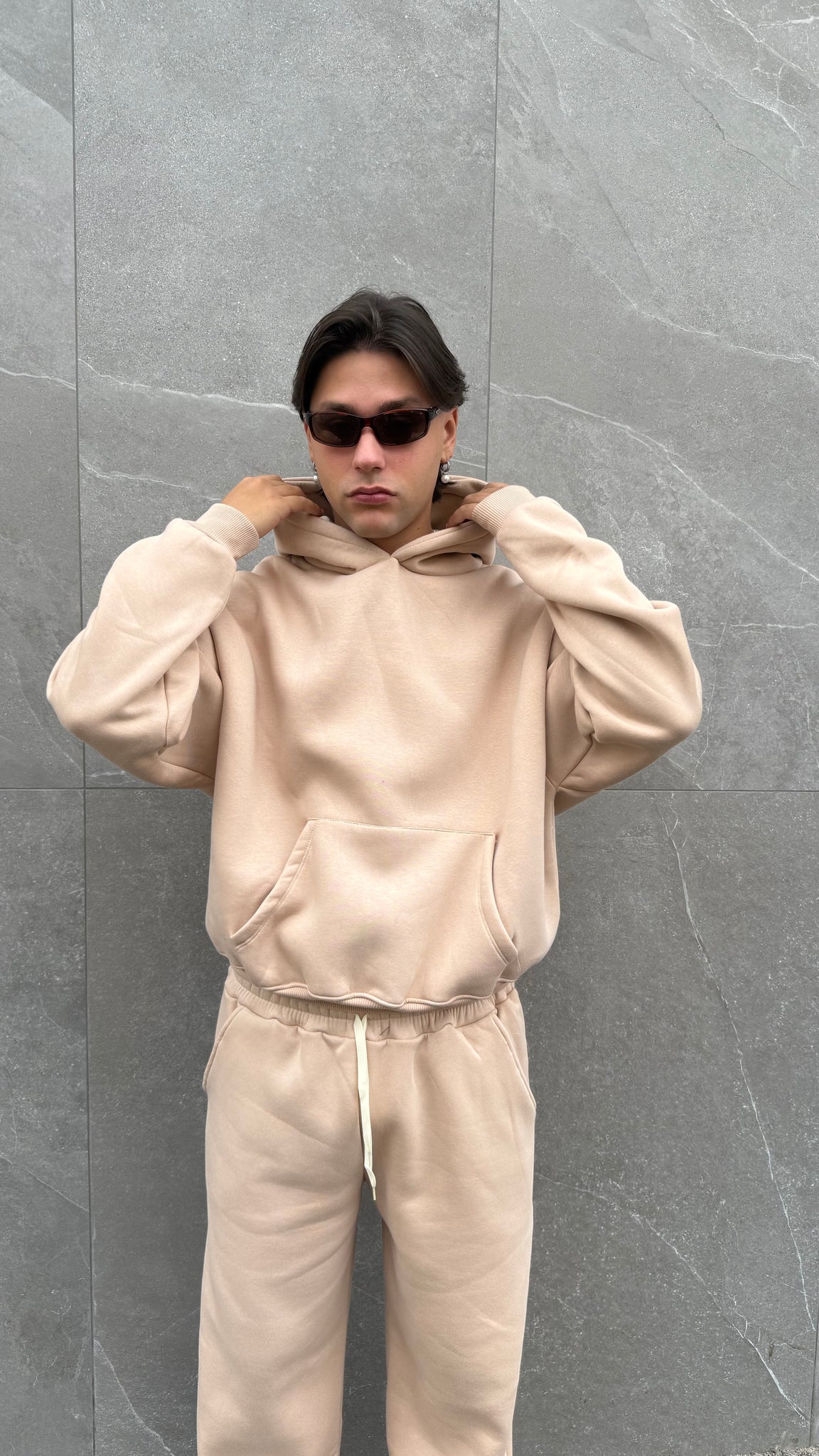 Felpa cappuccio crop