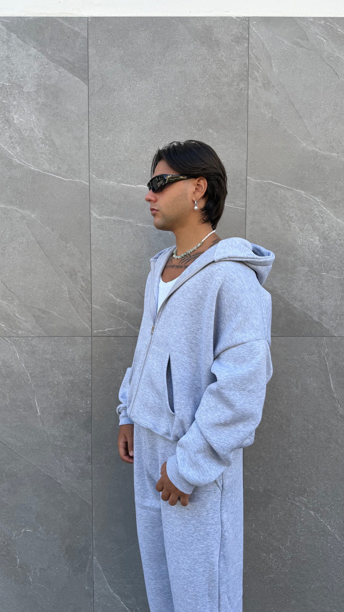Felpa zip crop