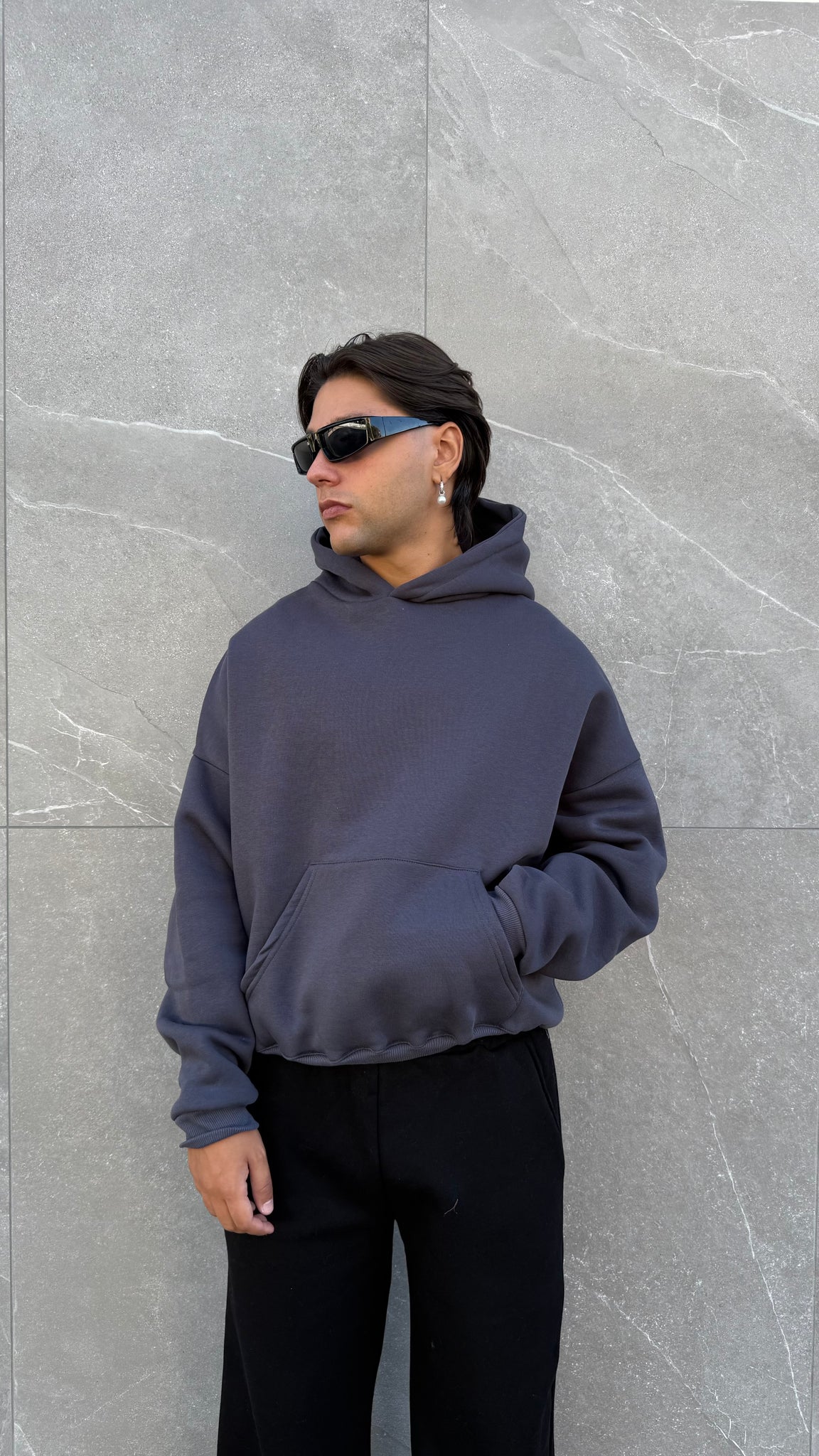 Felpa cappuccio crop